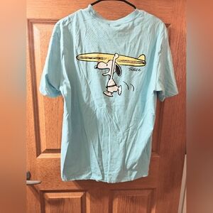 SNOOPY Good Grief 2-SIDED Unisex  T-Shirt Size Medium Light Blue